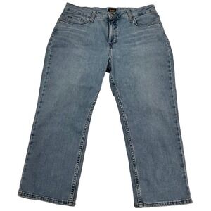 Women's Lee Light Wash Straight Leg Denim Jeans Stretch Size 14M